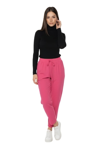 Kadın Lastikli Boru Paça Pantolon 45053 Fuşya