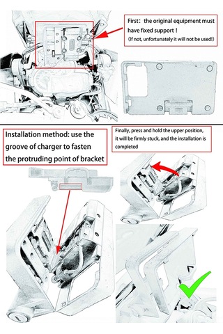 Yifomall Bmw R1200gs Lc/adventure/s1000xr/r1200rs İçin Dayanıklı Abs Akıllı Telefon Navigasyon Tutucu, Titremeye Dayanıklı, Şarj Desteğiyle