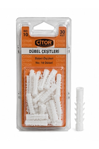 No:10 Plastik Dübel 30 Adet Duvar Dübeli