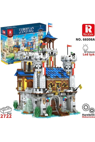 Reobrix 66006 Altın Aslan Kalesi Yaratıcı Yapı Blok Seti Building Blocks Golden Lion Castle -2722 Parça