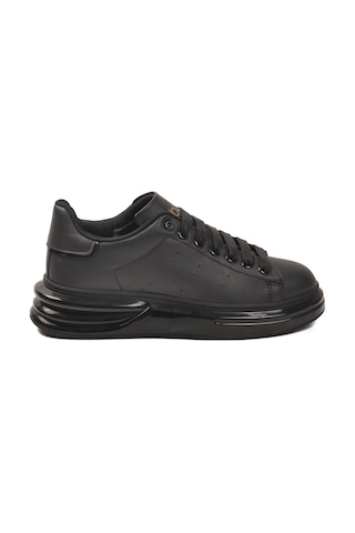 Walkway Siyah Bağcıklı Cilt Hafifi Unisex Sneaker 628 G Siyah