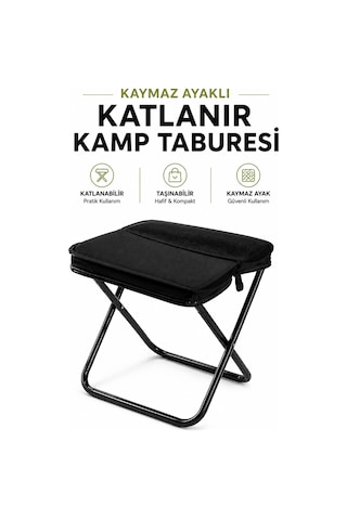 Kamp Taburesi Çantalı Katlanır Taşınabilir Hafif Dayanıklı Kaymaz Ayaklı Outdoor Oturma Sandalyesi Siyah Kamp Taburesi Çantalı Katlanır Taşınabilir Hafif Dayanıklı Kaymaz Ayaklı Outdoor Oturma Sandalyesi Siyah