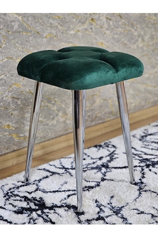 Kare Krom Kaplama Konik Ayaklı Tabure - Oturak - Bar Taburesi - A Çok Renki