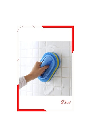 3 Adet Dayanıklı Sünger Fırça 3 Katlı Lavabo Mutfak Banyo Fayans Duşakabin Bulaşık Yıkama Fırçası Genel