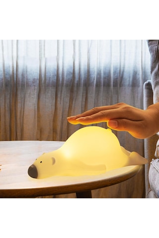 Homyl Sevimli Ayı Gece Işığı Başucu Lambası Oturma Odası Beyaz