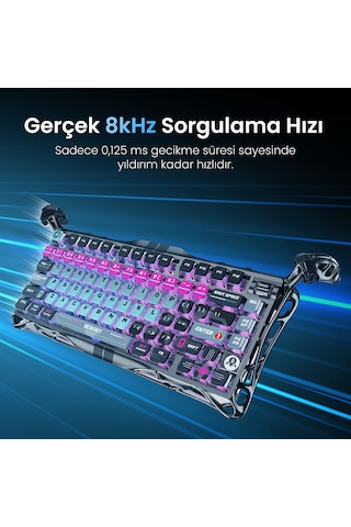 Gravastar V75 Pro Kablolu Manyetik Gaming Klavye, X Pro Kablosuz Optik Mouse Ve Dijital Resim Çerçev