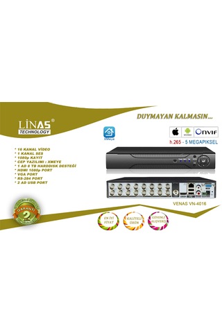 16 Kanal 5mp Ahd Dvr Xmeye Kayıt Cihazı