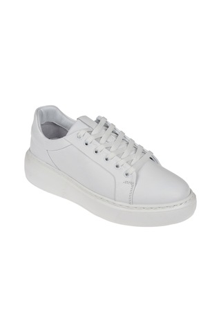 Pullman Hakiki Deri Kadın Spor Ayakkabı Sneaker Ahu-3090 Beyaz