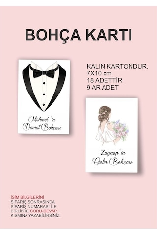 Zy Gelin Damat Bohçası Kartları, Gelin Çeyiz Bohça Kartı, Bohça K