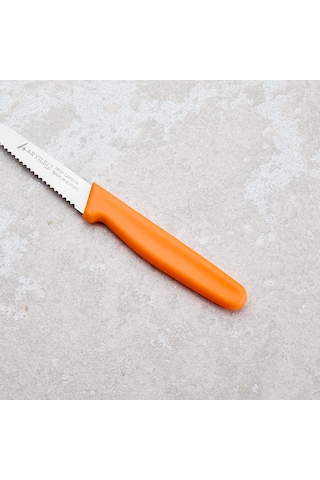 Aryıldız Solo Tırtıklı Sebze Bıçağı Turuncu 10 Cm Renkli