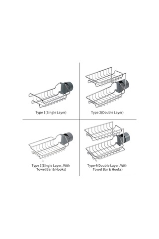 Konesam 201 Çelik Çift Katlı Lavabo Rakusu - Su Tüpü Uyumlu 18-22mm - Su Akış Delikleriyle Hızlı Kurutma - Gizli Kanca Ve Pratik Montaj - Mutfak & Banyo Organizerı Diğer