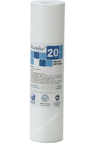Filtre Dünyası Pürefer 20 Mikron Su Arıtma Filtresi Nsf Li