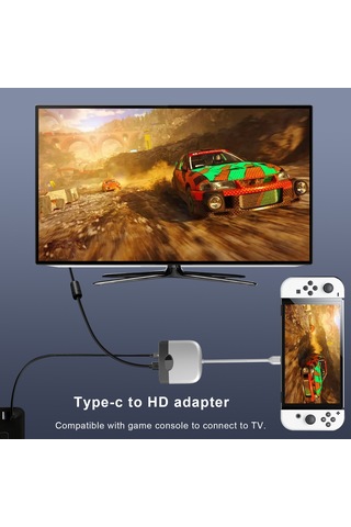 Reedark Siyah-gri 4k Hdmı + Usb 3.0 + 100w Pd 3'lü Type-c Dönüştürücü, Absp Malzeme, Ultra Kompakt 6.3x6x1.1cm