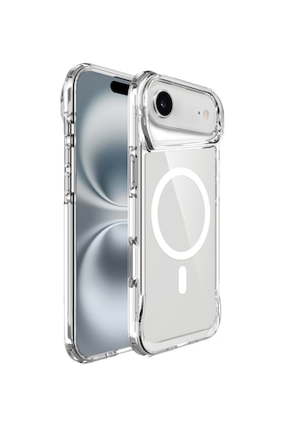 Techaks Apple Uyumlu iPhone 17 Air Kılıf Zore M-safe Şarj Özellikli T-max M-safe Kapak - Şeffaf Şeffaf