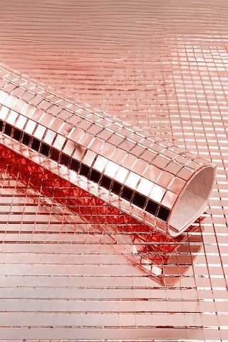 Büro Ev Ofis Etkinik Dekoru İçin 30x30cm Yapışkanlı Kare Bronz Cam Mozaik Fayans Aynalı Dekor Panel