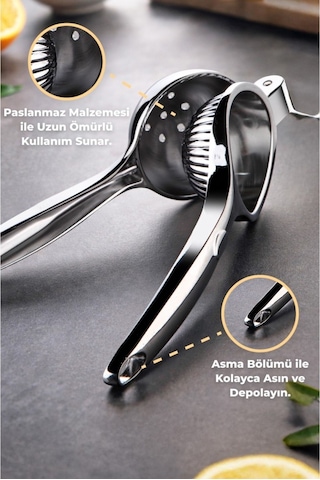 Primanova Paslanmaz Limon Sıkacağı - Metalik Metal