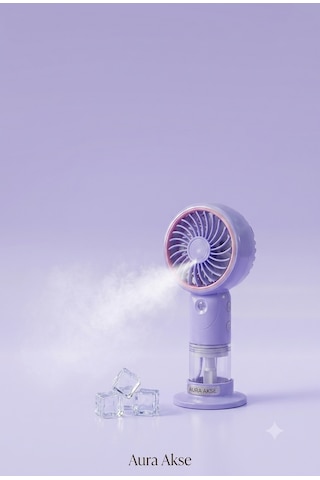 Su Destekli Mini Fan Mor