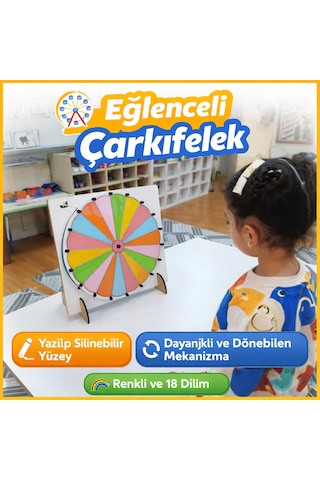 Çarkıfelek Oyunu, Ahşap Eğitim Materyali, 18 Dilim