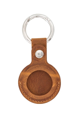 Airtag Uyumlu Deri Anahtarlık, G19 Taba