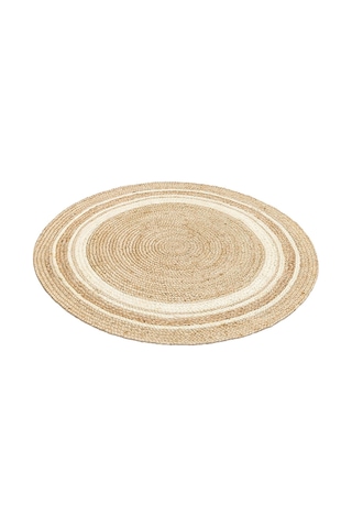 Eko Halı Juno Ech 01R Natural Whıte El Dokuma Naturel Jüt Hasır Halı - 90X90