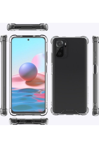 Xiaomi Redmi Note 10s Kılıf Zore Nitro Anti Shock Silikon Renksiz