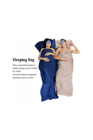 Pazly Yumuşak Pamuklu Kamp Uyku Tulumu - Mavi/bej, Rahat Kampçılık İçin Haki