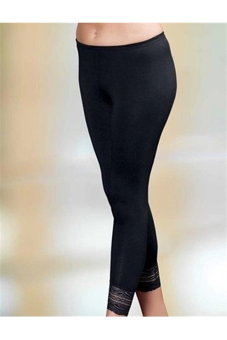 Paçası Dantel Uzun Tayt B889 Siyah