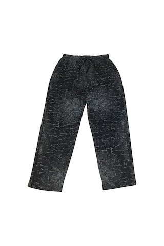 Kadın Desenli Beli Lastikli Cepli Kalın Kışlık Pantolon Siyah