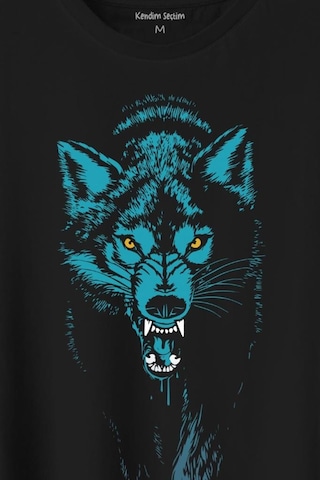 Bozkurt Kurt Kafası Wolf Mavi Bozkurt Baskılı Tişört Unisex T-shirt 001