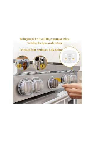 2 Adet Iz Bırakmaz Montajsız Ocak Ve Fırın Gaz Düğmesi Kapatıcı Çok Renkli