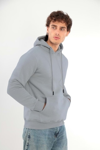 Mnk Baby & Kids Erkek Sweatshirt Pamuklu Standart Fit Normal Kesim İçi Polarlı 3 İplik Kapüşonlu Gri