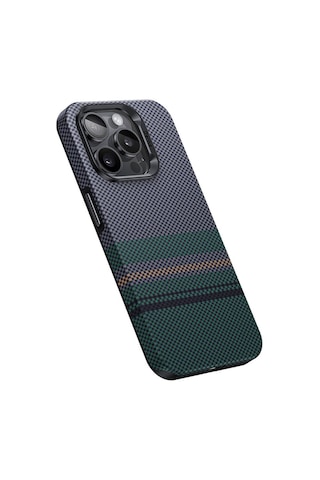 Apple Uyumlu iPhone 15 Pro Kılıf Magsafe Şarj Özellikli Karbon Fiber Tasarım Benks Aurora Armorpro Kevlar Siyah