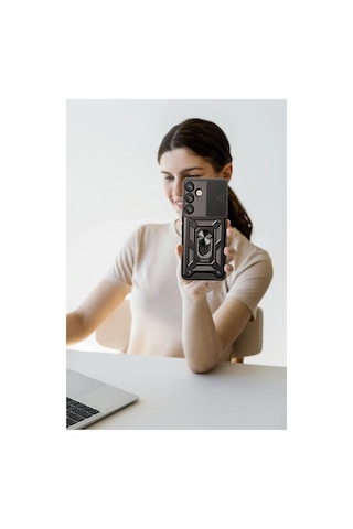 Galaxy Uyumlu S26 Plus Pars Lens Yüzüklü Silikon - Lacivert