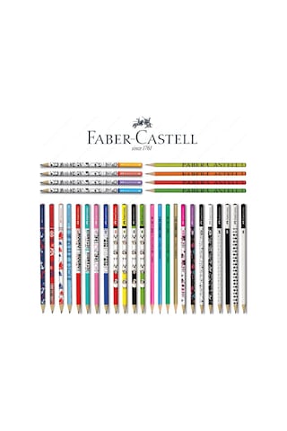 Faber Castel Lüx Mercanlı Karışık Yuvarlak Kurşun Kalem 12 Adet N11.7185