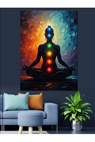 Ahşap Tablo Çakra Meditasyon Yoga Figürü İnsan Figürlü Tablolar