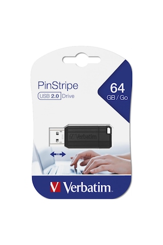 Verbatim Pinstripe 49065 64 GB 2.0 USB Drive Bellek