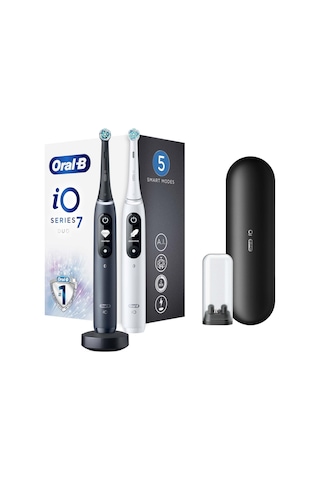 Oral-B iO7 Şarjlı Diş Fırçası Seti 2'li Siyah - Beyaz