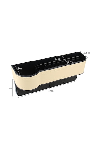 Wezone Sürücü Tarafı Siyah Otomobil Koltuk Aralığı Depolama Kutusu - Abs Ve Pu Deri Iç Mekan Organizer