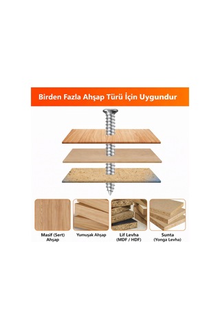 Ağaç Ve Sunta Vidası Seti 450 Adet 9 Boy Dayanıklı Çelik Vida Seti 1