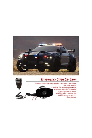 Hangfox 12v 80w Otomobil Sireni Hoparlörü - 7 Farklı Alarm Sesleri Ve Konuşma Fonksiyonu, 200db Yüksek Ses Seviyesi