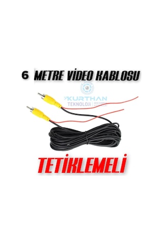 6 Metre Araç Kamerası Video Kablosu Tetiklemeli Rca Soket