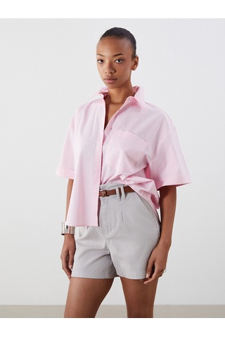 Lcw Vision Pembe Oversize Poplin Kadın Gömlek
