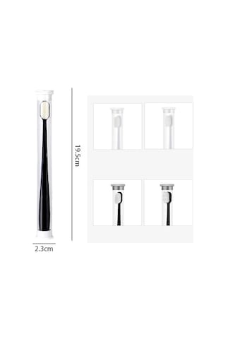 Sones 10 Adet Nano İpek Yumuşak Kıl Bağımsız Paketleme Taşınabilir Çift Diş Fırçası, Özellikler: Beyaz Düz Başlık