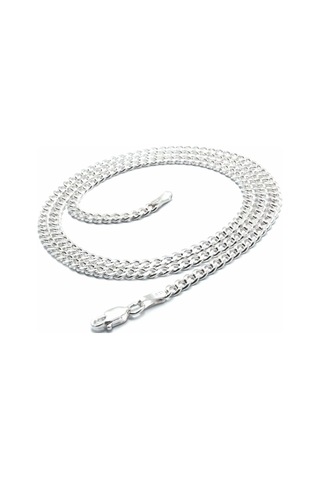 925 Ayar Gümüş Unisex Gurmet Zincir Kolye 4 Mm Genişlik