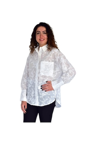 Kadın Yazlık Otantik Çiçekli Gömlek Bgl-st04249 Ekru