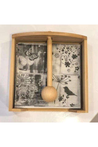Mien Dayanıklı Bambu Peçetelik 7b15b Ahşap