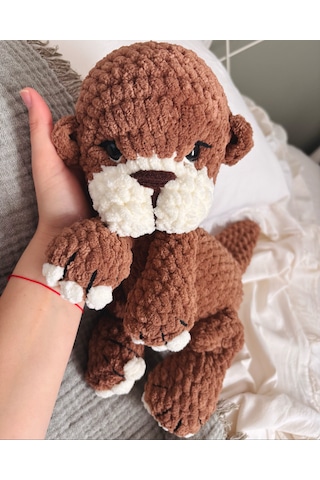 Mabel The Otter Peluş Oyuncak Beyaz - Kahverengi