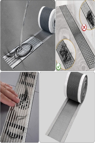 4 Metre Yapışkanlı Banyo Gider Koruyucu Toplayıcı - Gider Böcek Koruyucu Gider Süzgeci