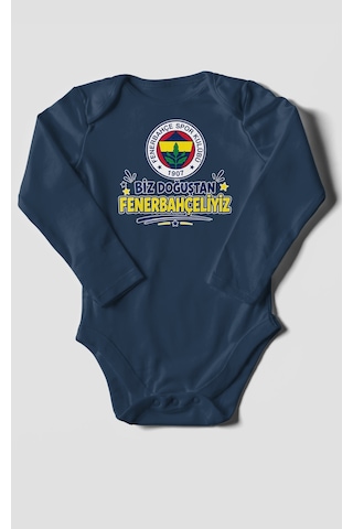 Morivokids Biz Doğuştan Fenerbahçeliyiz Uzun Kollu Çıtçıtlı Bebek Body Lacivert