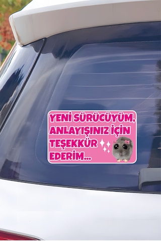 Acemi Sürücü Yeni Sürücü Sticker 22x13 Su Geçirmez Sticker Araba Etiket Sticker